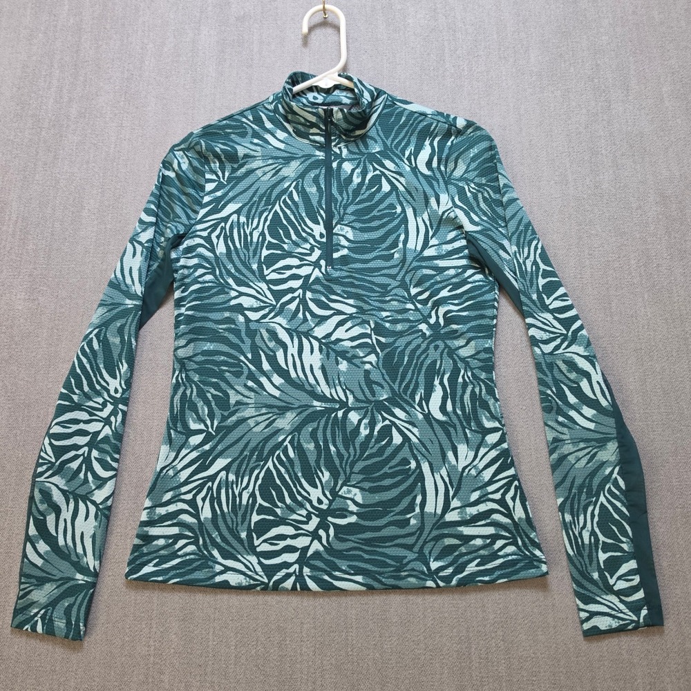 Tommy Bahama Pullover Women XS Green Tropical Palm Everyday Active 1/4 Zip